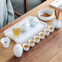 德化陶瓷功夫茶具套装 纯白瓷喝茶客厅茶杯盖碗茶壶组合现代简约