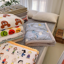 秋冬加厚夹棉豆豆绒暖肤毯 卡通儿童安抚婴儿豆豆毯 单人保暖盖毯