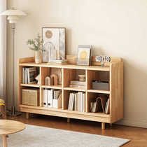 全实木书架落地置物架简易书柜家用小柜子客厅矮柜儿童收纳格子柜