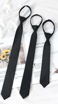 黑色jk领带女款日系衬衫学院风学生韩版正装免打细男生拉链式配饰
