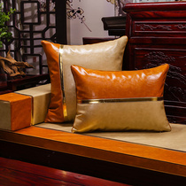 新中式红木沙发垫轻奢防真皮纹靠背实木家具垫子加厚罗汉床五件套