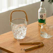 日本进口东洋佐佐木玻璃冰桶酒具套件 加厚耐冷保温日式冰块桶