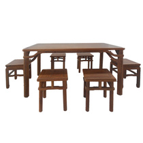 套家具红木餐桌P实木方桌中式长方形明清古典简约吃饭桌六件鸡翅