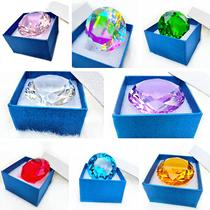 彩虹水晶玩具儿童五彩七彩宝石大钻石玩具宝箱盒女儿宝藏玻璃钻石