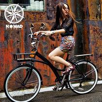 进口NOMAD复古自行车男女式城市休闲单车英伦成人通勤车24寸7速车