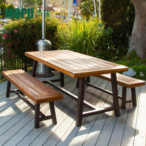 休闲户外实木桌椅露台花园庭院防腐木餐桌室外茶桌咖啡厅桌椅组合