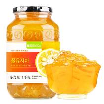韩国进口迪乐司蜂蜜柚子茶饮料柠檬百香果冲饮罐装密封罐茶酱孕妇