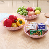 欧式镂空梅花果盘家用客厅茶几心形塑料干果零食盆高颜值水果盘
