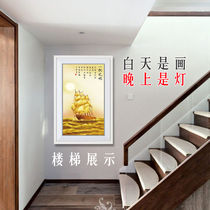 壁灯led现代新中式壁画灯客厅卧室床头装饰画灯楼梯过道玄关灯画