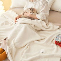 软糯撸猫秋冬毛毯四季空调毯华芙绒毛毯办公室午睡毯薄款沙发盖毯