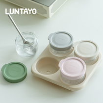 日本LUNTAYO燕窝分装瓶耐高温可蒸煮玻璃瓶子家用迷你空瓶密封罐