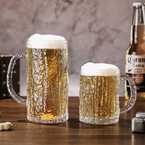 啤酒杯水晶玻璃家用大容量带把精酿扎啤杯高颜值酒吧果汁玻璃杯子