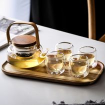 欧式玻璃茶具套装礼盒耐高温泡茶壶茶杯创意过滤花茶壶杯子带托盘