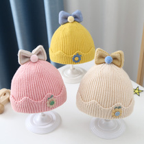 婴儿帽子秋冬款女宝宝毛线帽可爱超萌新生幼儿女婴保暖针织套头帽