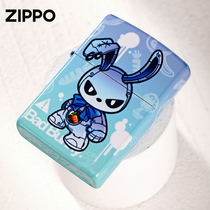 Zippo打火机官方正版夜光亮漆彩印机械兔子zoop防风煤油配件礼物