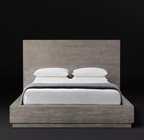 美国RH原单美式乡村复古家具实木床现代简约双人床主卧家用婚床