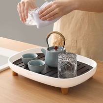 日本茶盘小型家用沥水茶托盘茶杯喝茶茶具客厅高档干泡台茶台日式