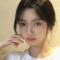 防辐射抗蓝光眼镜框女近视可配度数素颜眼镜韩版显脸小平光护目女