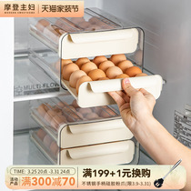 摩登主妇冰箱鸡蛋收纳盒抽屉式家用厨房放鸡蛋盒子架托食品保鲜盒