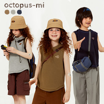 octopusmi童装儿童背心男童背心夏季大童运动无袖t恤女童背心薄