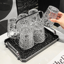 轻奢玻璃杯子套装家用高档耐高温茶杯高颜值2024新款大容量喝水杯