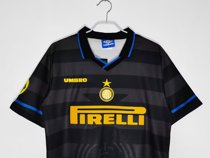 老款怀旧版1997-1998国际米兰客场足球服复古复刻版球衣波衫 黑色