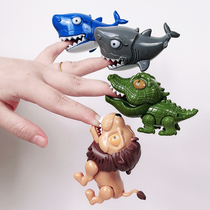 迷你咬手指狮子鳄鱼动物造型卡通鲨鱼恐龙儿童玩具男孩高品质礼物