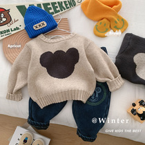 儿童毛衣 男童小熊提花针织衫 0-6岁春季韩国童装宝宝套头衫CY717