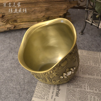 精美桌面垃圾桶青铜色垃圾碗斜口碗收纳桶酒桌KTV家居装饰用品