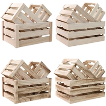 实木木框箱收纳木条箱子超市陈列展示长方形木箱装饰道具木筐定制
