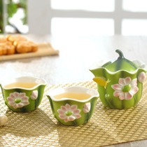 家用茶具套装一壶手工品茗珐琅彩瓷主人陶瓷荷花日式茶杯功夫茶碗