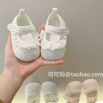 春秋0-1岁新生婴儿棉布3-6-12个月公主鞋女宝宝软底透气学步单鞋