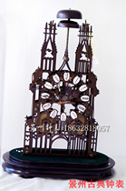 钟表 双铃骨架钟 纯铜透视齿轮 玻璃罩座钟 法国钟 样板间 仿故宫