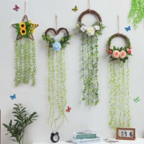 墙面装饰品花环挂件绿植墙壁挂花幼儿园挂饰客厅墙上卧室创意挂花