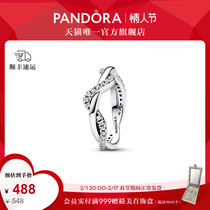 [新品]Pandora潘多拉闪耀交缠波浪戒指情侣小众轻奢精致新年礼物