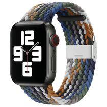 适用华强北苹果iwatch7手表带新款5/6/7代单圈卡扣编织尼龙S8通用