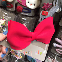 韩国bebeprince儿童红色蝴蝶结头饰发夹后脑勺女童公主边夹发卡子