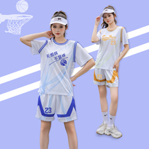 2024新款篮球服女假两件速干防走光女生篮球衣bf风班服比赛训练服
