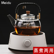 蒸煮茶壶电陶炉加热玻璃烧水壶家用陶壶茶具全自动小型煮茶器套装