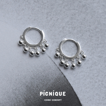 PICNIQUE 纯银小球圆环耳环 925银百搭日常高级气质耳圈耳饰