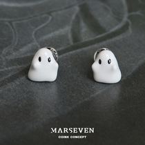 MARSEVEN 可爱反派系列 mini幽灵耳钉 925纯银原创设计小众耳饰