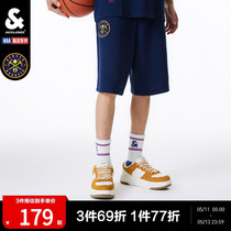 杰克琼斯秋季新款NBA联名系列掘金队潮运动篮球宽松舒适短裤男款