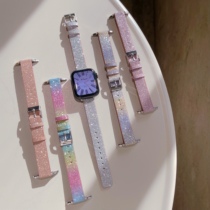 「银河细闪」超美闪光iwatch987代SE适用于苹果表带applewatch9代