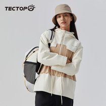 TECTOP探拓户外秋冬季防风加绒冲锋衣女式防风保暖中长款旅行外套