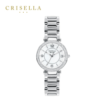 Crisella卡斯丽欧美石英表女 雅致珍珠母贝表盘金属表带女式腕表