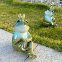 创意田园陶瓷青蛙摆件家居户外花园庭院别墅装饰院子造景桌面礼物