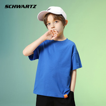 Schwartz斯瓦茨男童半袖t恤纯色2021夏季新款中大儿童宽松体恤棉