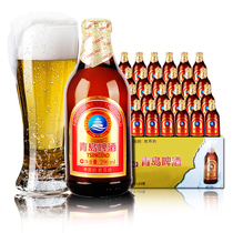 正品国产青岛啤酒11度金质小棕金熟啤296ml*24瓶整箱黄啤德国风味