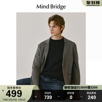 MB MindBridge2023新款羊毛开衫秋季纯色针织夹克男韩系轻熟外套