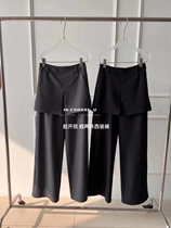 韩国东大门2024年夏季新款时髦设计感小众假两件叠穿西装休闲裤女